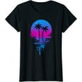 thumbnail image 1 of Vintage Retro Sunset Palm Tree T-Shirt, 1 of 3