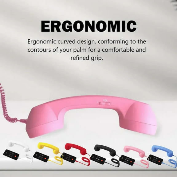 Vintage Retro Telephone Handset (Blue) – 2026 New Retro Telephone Handset, Clear Comfortable Calls, Bluetooth/Type-C Port, Retro Phone Handset for iPhone, Landline Handle Receiver