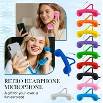 Vintage Retro Telephone Handset,Cell Phone Receiver MIC Microphone Speaker for Cellphone, Smartphone and Computers,3.5 mm Socket