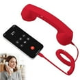 thumbnail image 1 of Vintage Retro Telephone Handset (Red) – Clear Comfortable Calls, 2026 New Retro Phone Handset for iPhone, Bluetooth/Type-C Port, Landline Handle Receiver for Mobile Video/Calls/Meetings, 1 of 7