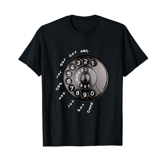 Vintage Retro Telephone with Rotary Dial Plate T-Shirt for Men Women Cotton 100% Fashion Casual Short Sleeves
