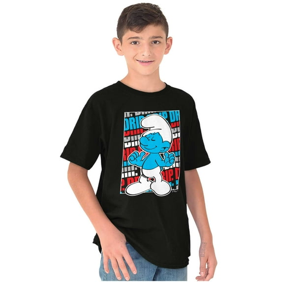 Vintage Retro The Smurfs Cartoon Drip Crewneck T Shirts Boy Girl Teen Brisco Brands S
