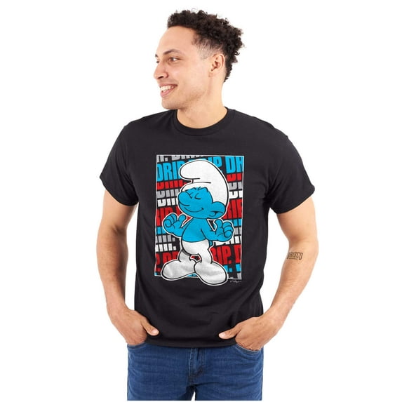 Vintage Retro The Smurfs Cartoon Drip Men's Graphic T Shirt Tees Brisco Brands 3X