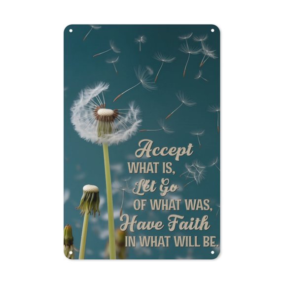 Vintage Retro Tin Accept What is Let Go of What was Have Faith in What Will Be & Posters Inspirational Life Quotes & Unique Art Stuff 8x12 Inches