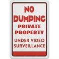 thumbnail image 1 of Vintage Retro Tin Metal Sign  No Dumping Private Property Under Video Surveillance Restriction Alert Attention Caution Warning Notice Wall Art Decor Public, Iron, Wall Hanging, 8 X 12, 1 of 6