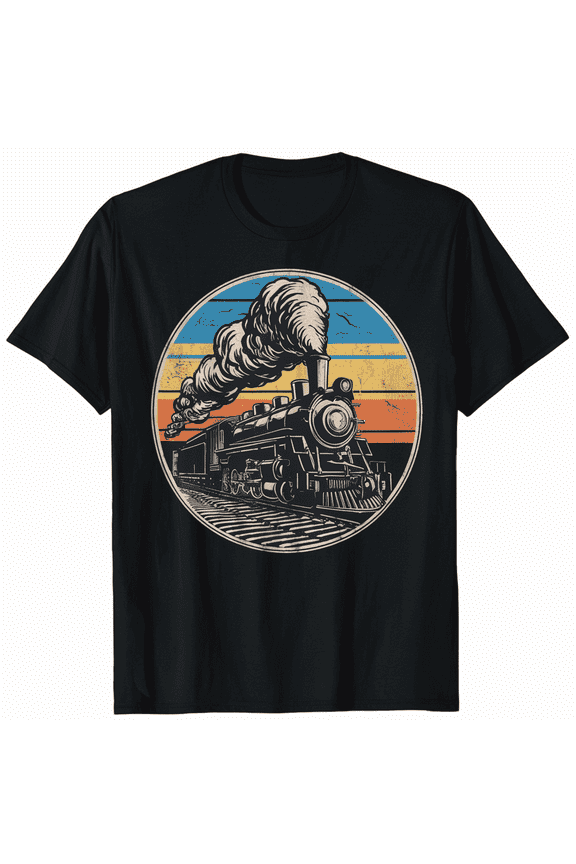 Vintage Retro Train Locomotive Engineer Conductor T-Shirt