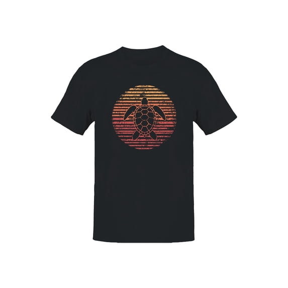 Vintage Retro Turtle Sunset Art Men's T-shirt