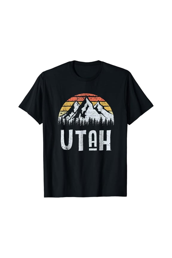 Vintage Retro UT Utah Mountain State Sunrise T-Shirt