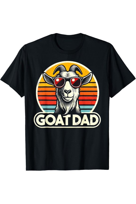 Vintage Retro Vintage Goat Dad Best Goat Daddy Funny Father's Day T-Shirt S-5XL - Trending Birrthday Tee Gifts Vintage Tee -Birthday Gifts