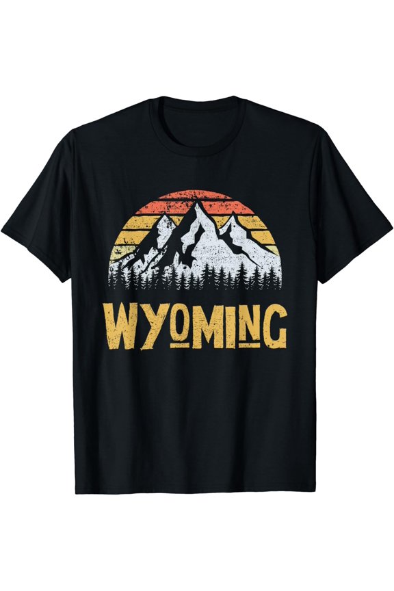 Vintage Retro WY Wyoming U.S. Mountain State T-Shirt