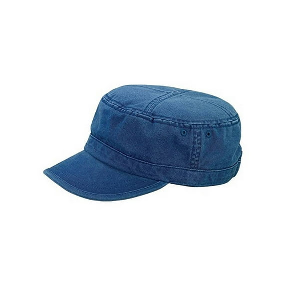 Vintage Retro Wash Design Flat Top Cap, Navy