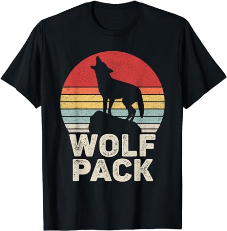 Vintage Retro Wolf Pack T-Shirt - Walmart.com