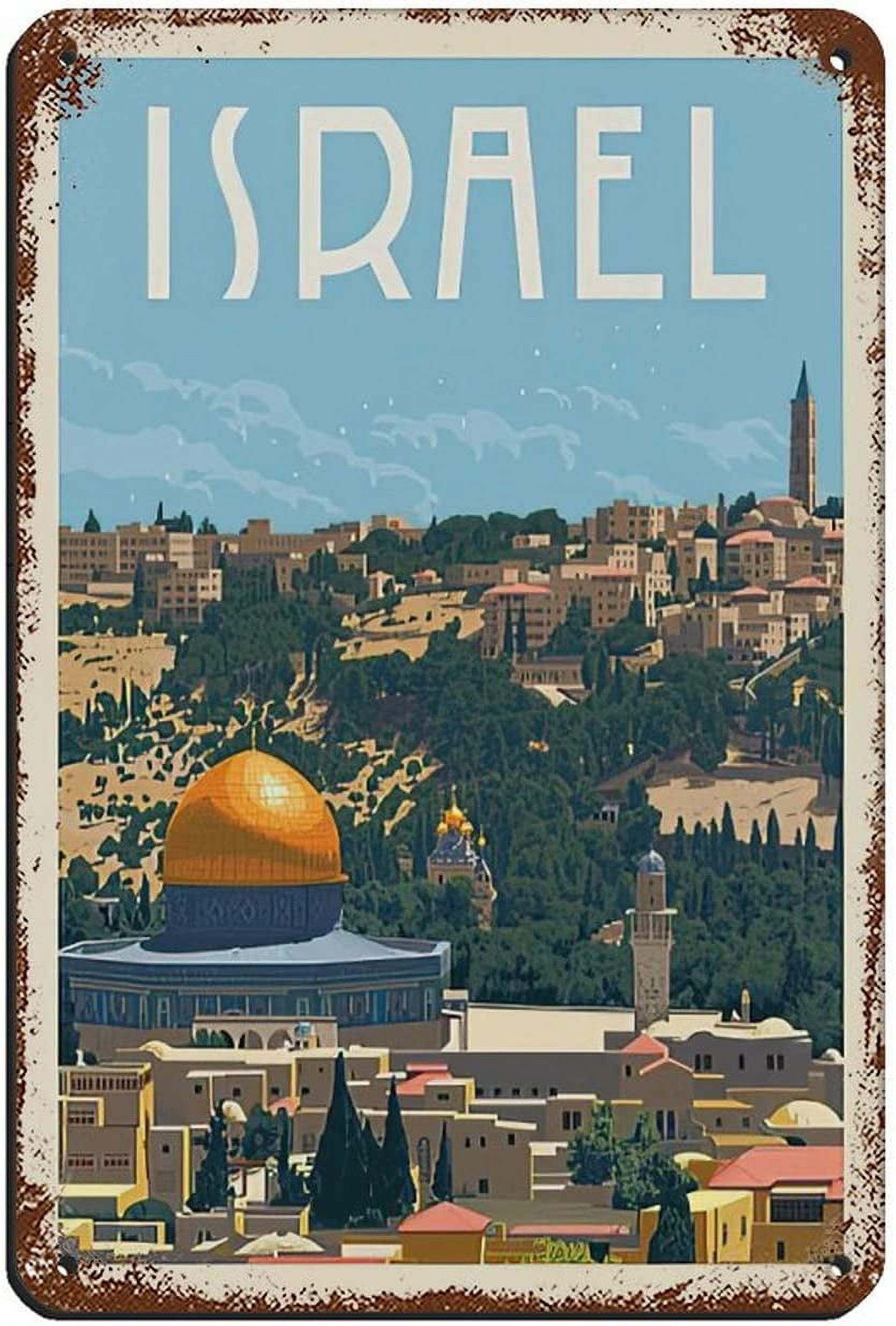 Vintage Retro World Travel Israel Jerusalem The Old City Retro Poster