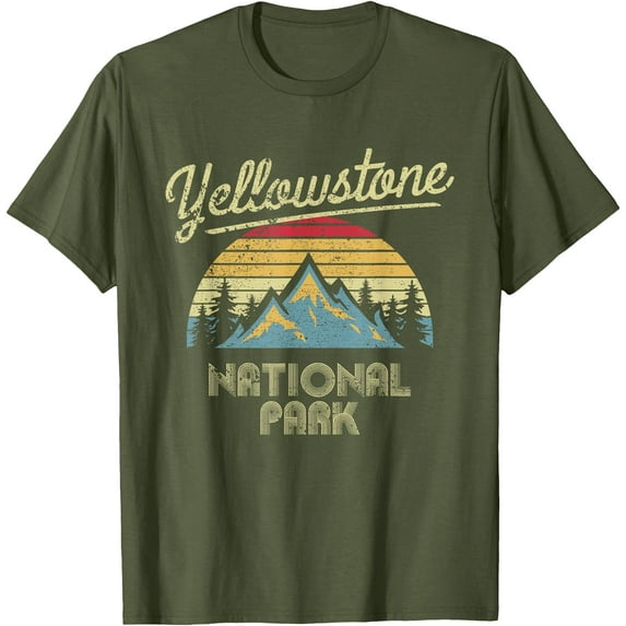 Vintage Retro Yellowstone National Park Unisex T-Shirt for Men Women Kids Toddler,Purple Color,Size XL