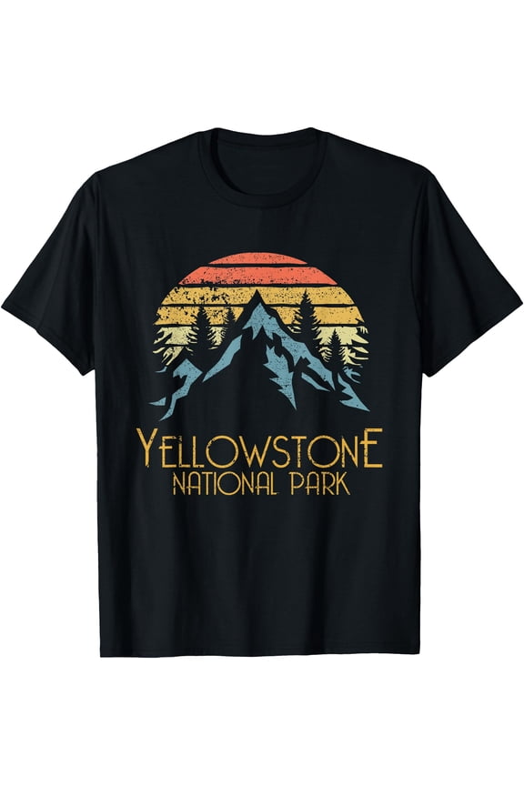 Vintage Retro Yellowstone National Park WY Unisex T-Shirt for Men Women Kids Toddler