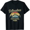 thumbnail image 1 of Vintage Retro Yellowstone National Park Womens T-Shirt Black Small, 1 of 5