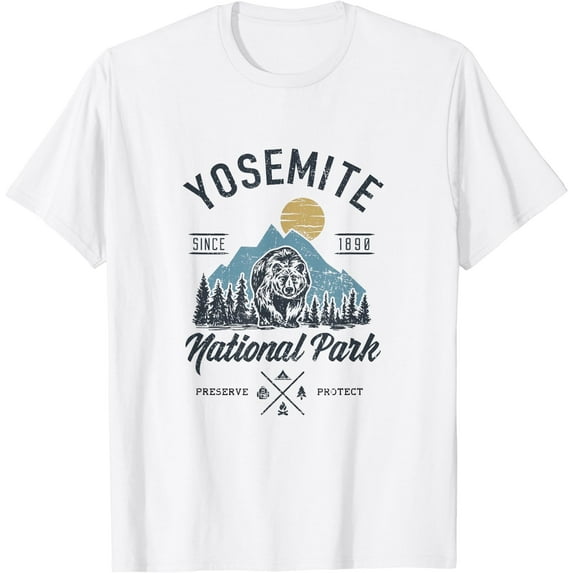 Vintage Retro Yosemite National Park Hiking T Shirt T-Shirt