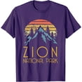 thumbnail image 1 of Vintage Retro Zion National Park Utah Unisex T-Shirt for Men Women Kids Toddler,Purple Color,Size YL, 1 of 5