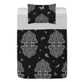 thumbnail image 1 of Vintage Reversible Bedspread Set, Delicate Butterflies Floating in the Air Retro Sprouting Floral Patterns Art Deco, Pillow Shams & Comforter Microfiber Bedding Set, 3 Sizes, Dark Grey, by Ambesonne, 1 of 2