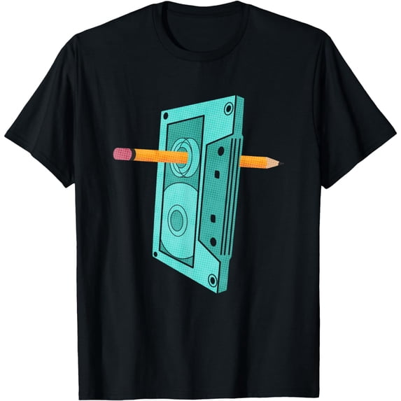 Vintage Rewind Funny 80s 90s Cassette Pencil Gift Men Women T-Shirt mens t shirt，black，women，funny，misfits，men，journey，t-shirt