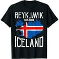 thumbnail image 1 of Vintage Reykjavik Iceland Flag Gift T-Shirt mens t shirt，black，women，funny，misfits，men，journey，t-shirt, 1 of 4