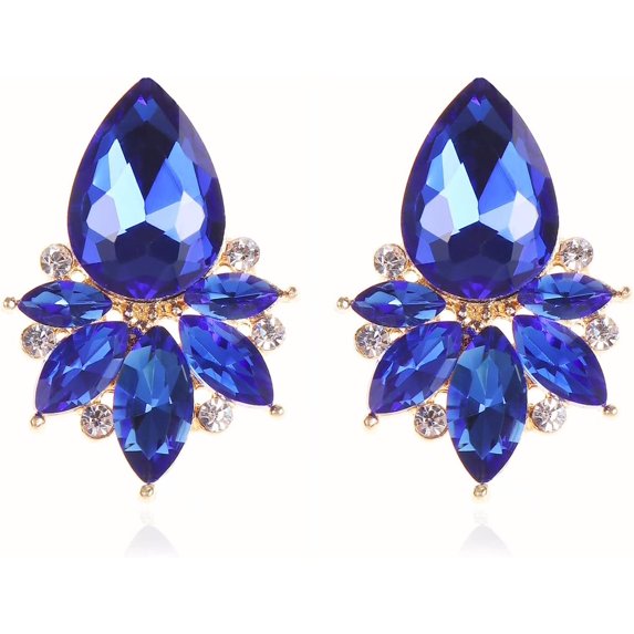Vintage Rhinestone Earrings Fancy Crystal Cluster Drop Earrings Art Deco Earrings For Women[Z6502]