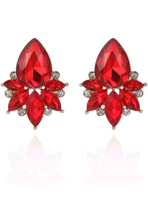 Vintage Rhinestone Earrings Fancy Crystal Cluster Drop Earrings Art Deco Earrings For Women[Z6511]
