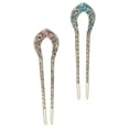 thumbnail image 1 of Vintage Rhinestone Hair Women Stick, Clips Accessories Double Stick Holder Style U-shape Accessory and French Hairpins Blossom U- Flower Styling Blue Woman Forks Stylish Purple, 1 of 5
