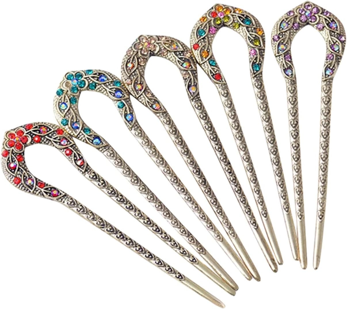 Vintage Rhinestone Hairpin Bun Hair Pieces for Women Wedding Hair Clip