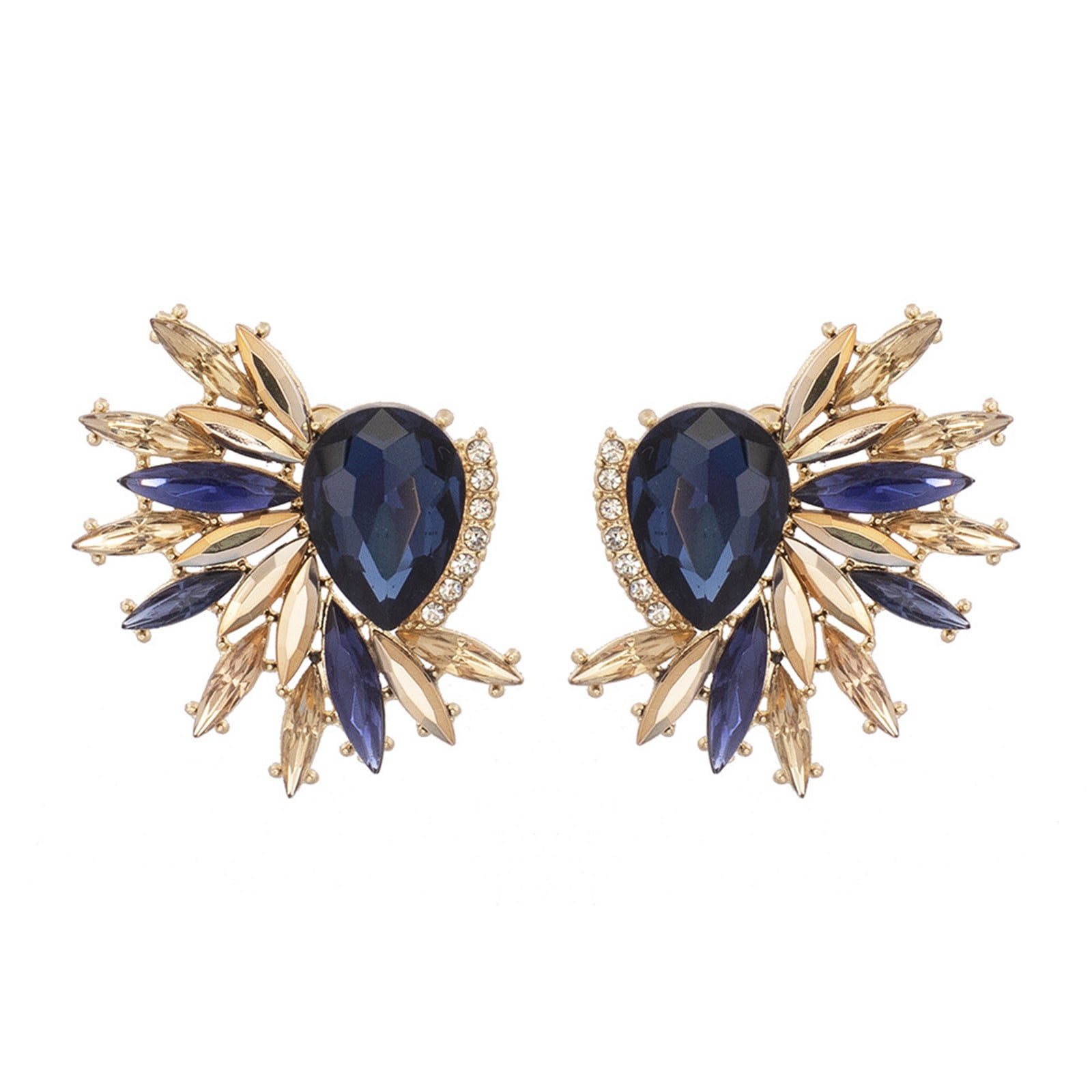 Vintage Rhinestone Statement Earrings For Women Girls Retro Fancy Cluster Drop Dangle Earrings Fashion Bling Colorful Earrings Western Earrings for