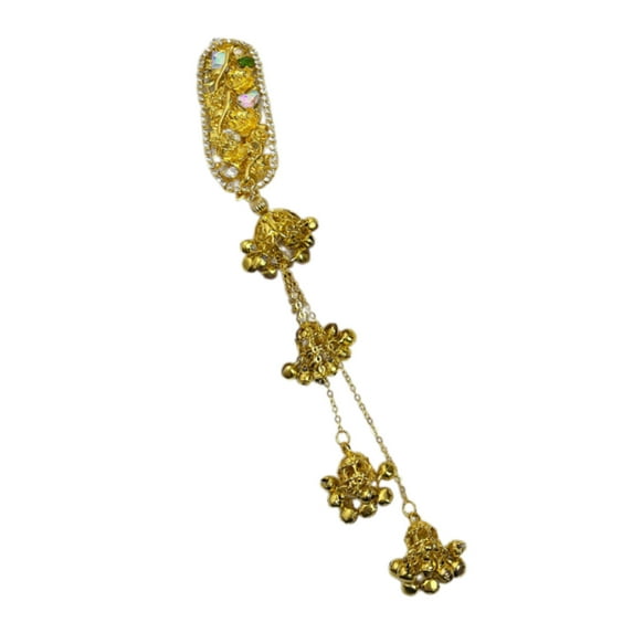 Vintage Rhinestones Hair Clip Side Fringed Hairpin Gold Barrettes Hair Styling Accessories for Chinese Ethnic Costume