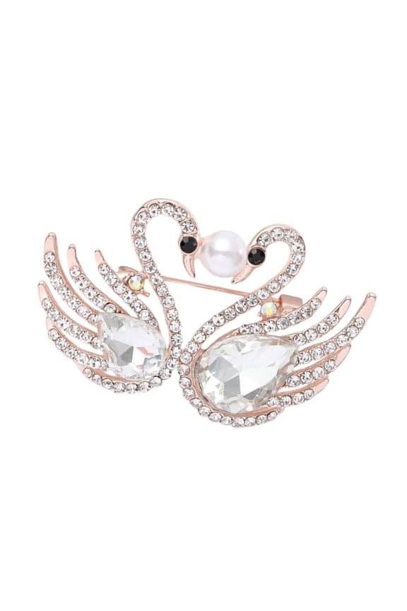 Vintage Rhinestones Swan Brooches Unique Pins Stylish Women Brooch Pin