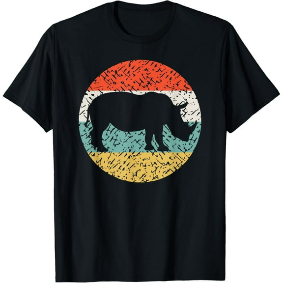Vintage Rhino Grunge T-Shirt men and women can wear, black, white, gifts