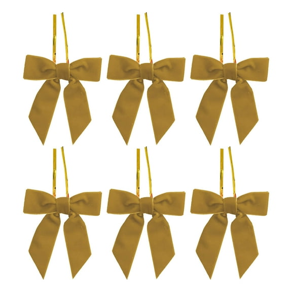 Vintage Ribbon Bows Christmas Tree Decorations,3.1In X 3.1In Xmas Ornaments for Tree Home Party Front Door Wreath Holiday Decor, Khaki