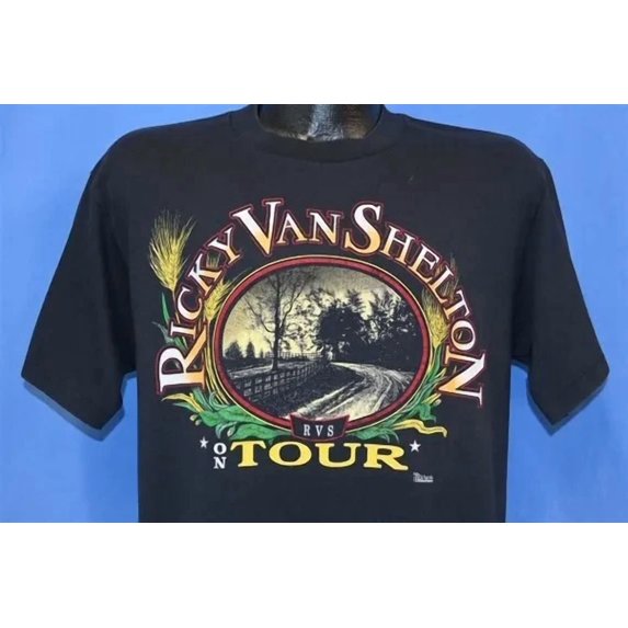 Vintage Ricky Van Shelton Black Cotton All size S-5XL Unisex T-Shirt DM53
