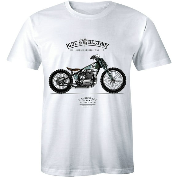 Vintage Ride And Destroy Motorcycle Biker Gift Men's T-Shirt