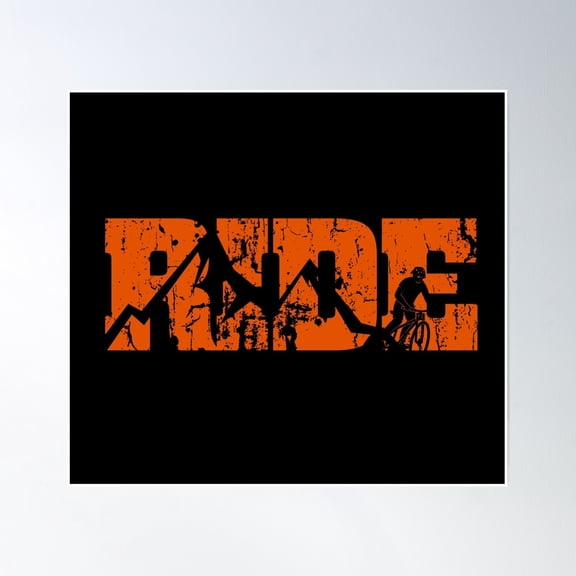 Vintage Ride Mountain Bike Poster Wall Art, Modern Wall Decor, 12x18 UNFRAMED