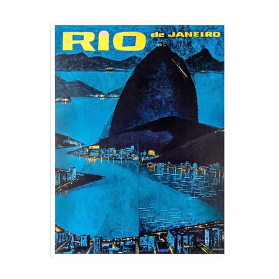 Vintage Rio De Janeiro Print Brazil Travel Poster Retro Art Brazilian Gift Xr1874, Poster Only