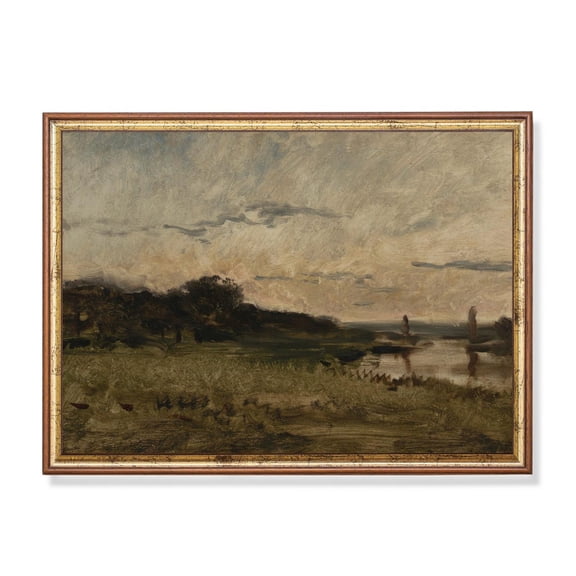 Vintage River Landscape Print Poster Moody 19th Century, Size 24x36 UNFFRAMED F03.1.7l910