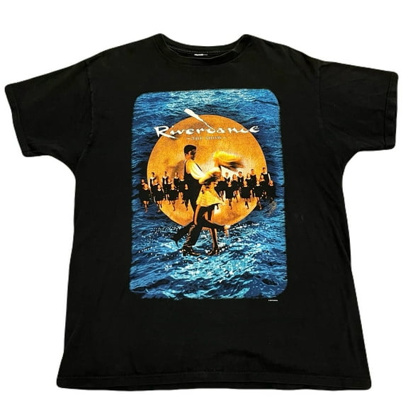 Vintage Riverdance The Show 1996 Tee Black T-Shirt Short Sleeve Size Large/XL