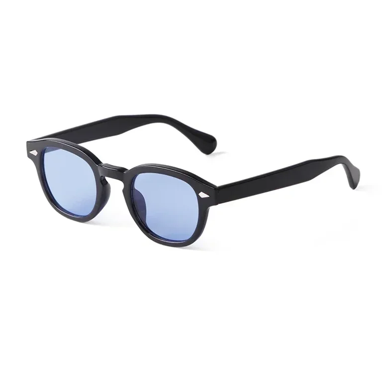 Vintage Rivet Tortoiseshell Round Sunglasses Women Men 2024 Retro Yellow Blue Lens Square Sun Glasses Walmart