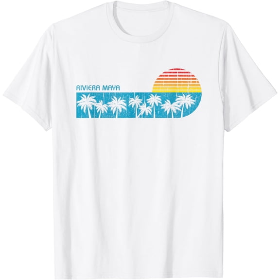 Vintage Riviera Maya Mexico Beach Sunset Vacation Souvenir T-Shirt