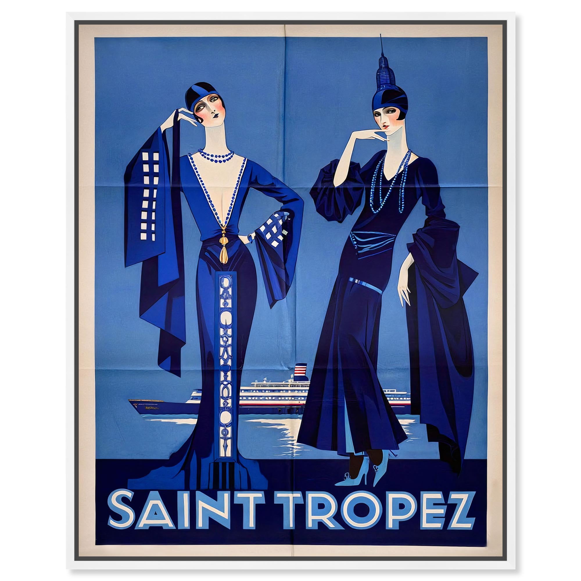 VOGE表紙キャンバスプリントアート Vintage Riviera Vogue Canvas Print Retro Fashion Decor by Art