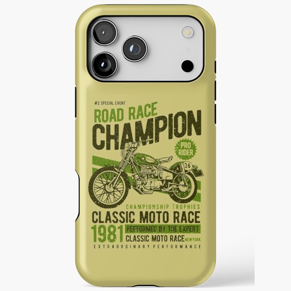 Vintage Road Race Champion Classic Moto Race 1981 for iPhone Case 11 through 17 Pro Max