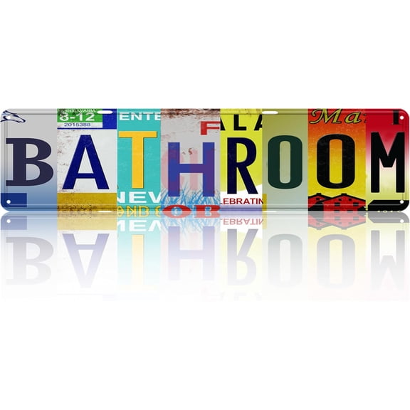 Vintage Road Tin Sign Retro Metal Bathroom Street Signs for Cool Stuff Stylish Wall Art Decor Gift for Home Bathroom Kitchen Fence and Gothic Wall Decor in Every Room 16x4 in