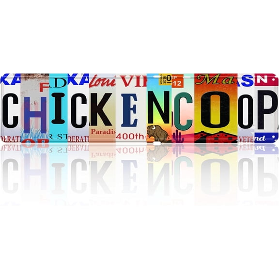 Vintage Road Tin Sign Retro Metal Chicken Coop Street Signs for Cool Stuff Stylish Wall Art Decor Gift for Home Bathroom Kitchen Fence and Gothic Wall Decor in Every Room 16x4 in