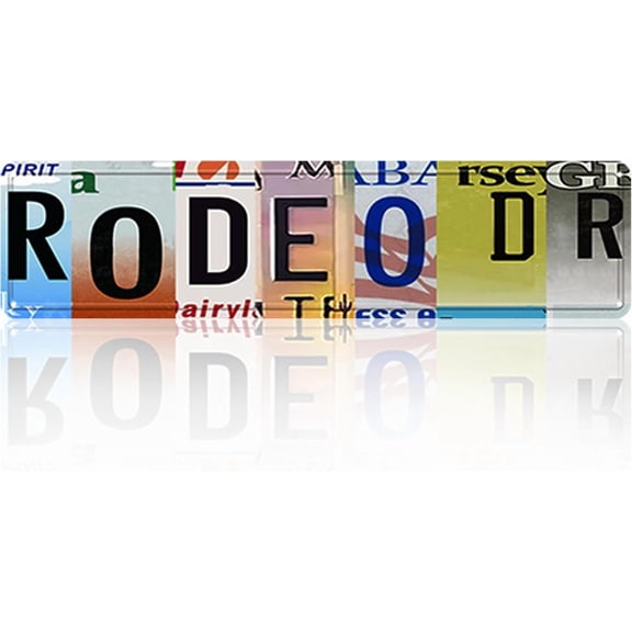 Vintage Road Tin Sign Retro Metal Rodeo Dr Street Signs for Cool Stuff Stylish Wall Art Decor Gift for Home Bathroom Kitchen Fence and Gothic Wall Decor in Every Room 16x4 in