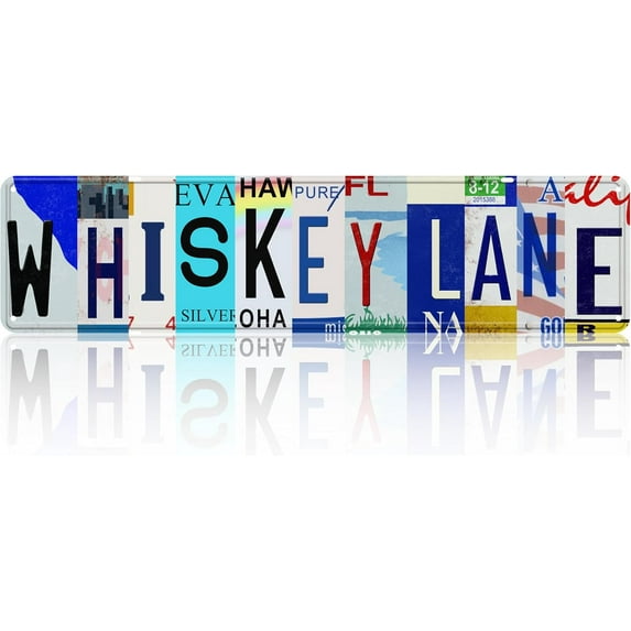 Vintage Road Tin Sign Retro Metal Whiskeyane Street Signs for Cool Stuff Stylish Wall Art Decor Gift for Home Bathroom Kitchen Fence and Gothic Wall Decor in Every Room 16x4 in