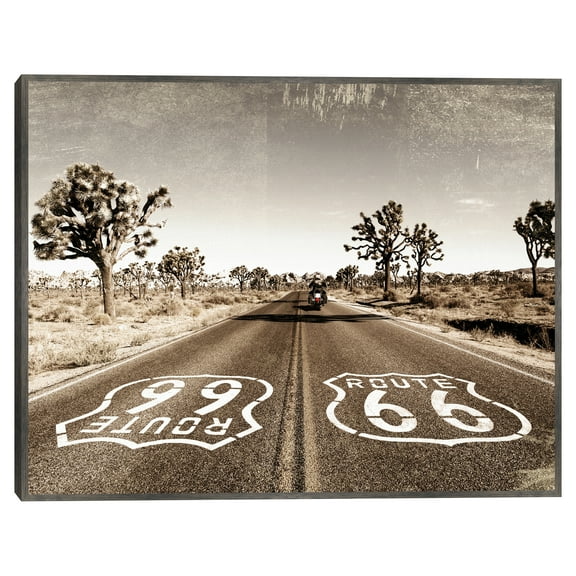 Vintage Road Trip Route 66 by Belle Maison Framed Canvas Art Print
