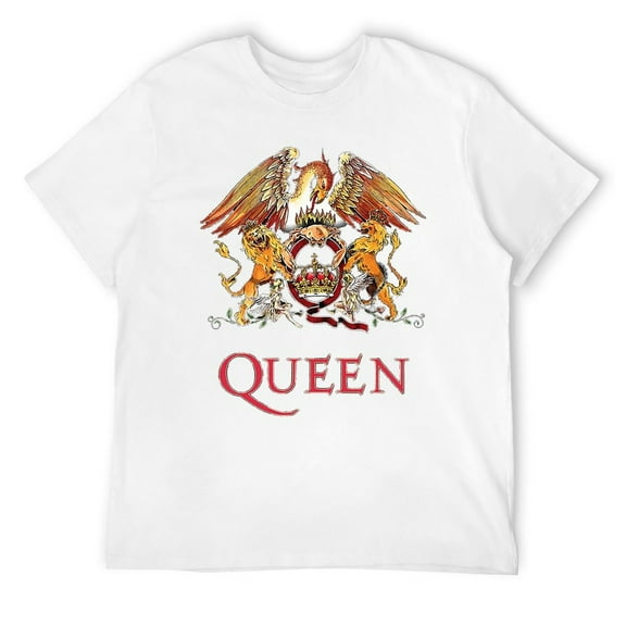 Vintage Rock Band Logo Print T-Shirt, Classic Crest Design Breathable Cotton Tee for Music Fans, Men & Women White-style XL